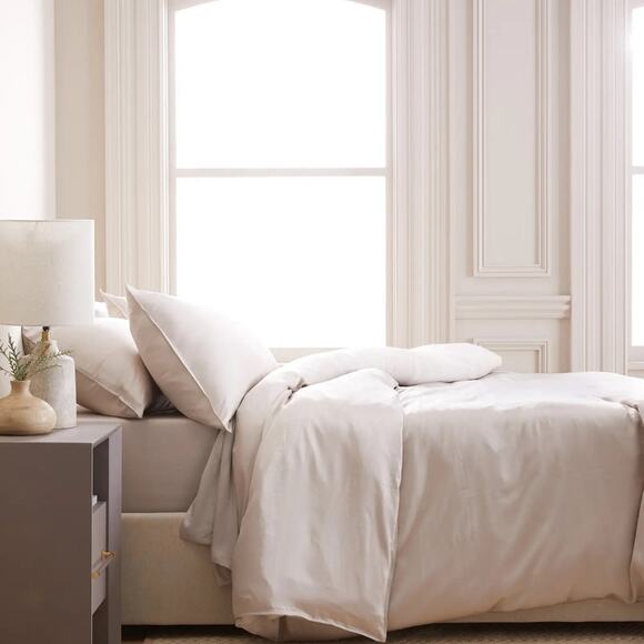 Quince Bamboo Duvet Cover Set Sand Beige Size Full/Queen - Picture 3 of 16